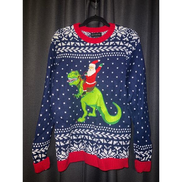 Ugly Christmas Sweater Xmas Size Medium Dinosaur - Picture 1 of 3